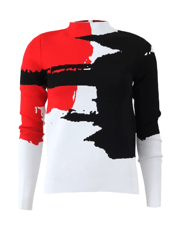 Abstract Print Pullover