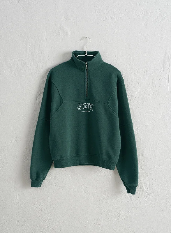 Pine Green College Sweat Half Zip