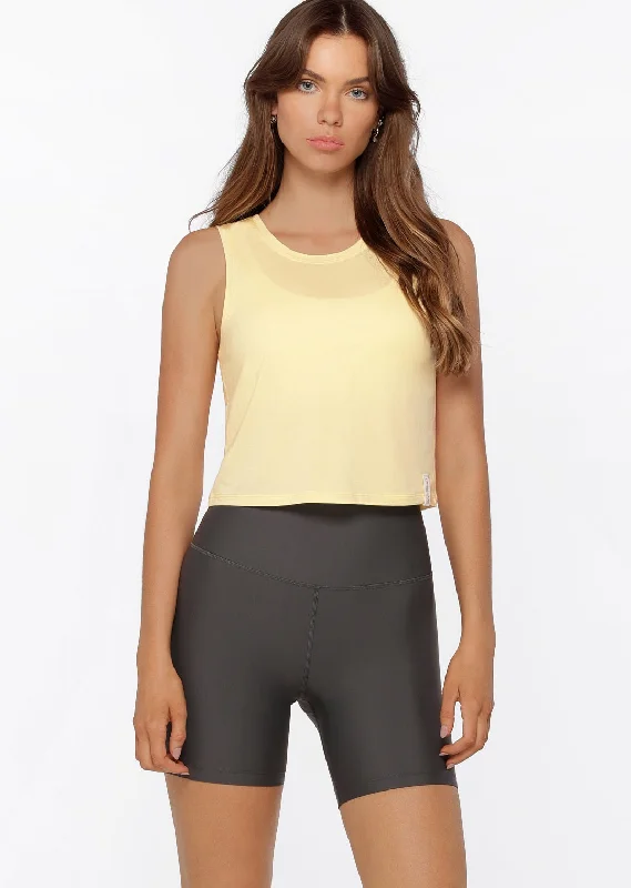 Lorna Jane Scoop Active Tank - Lemon Cream