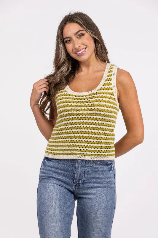 Stroll on the Beach Women's Crochet Knit Layering Tank Top