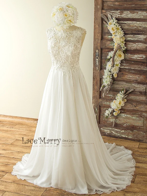 Romantic 3D Lace Wedding Dress in Bohemian Style