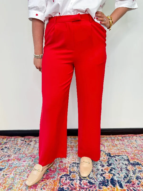 Executive Elegance Pants - Red