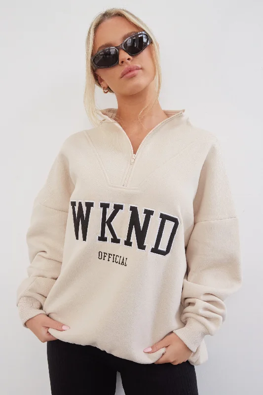 WKND OFFICIAL HALF ZIP SWEAT