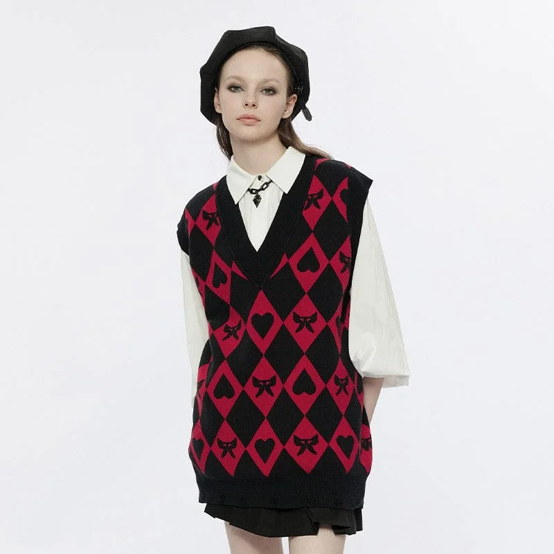 Women's Grunge Rhombic Plaid Vest