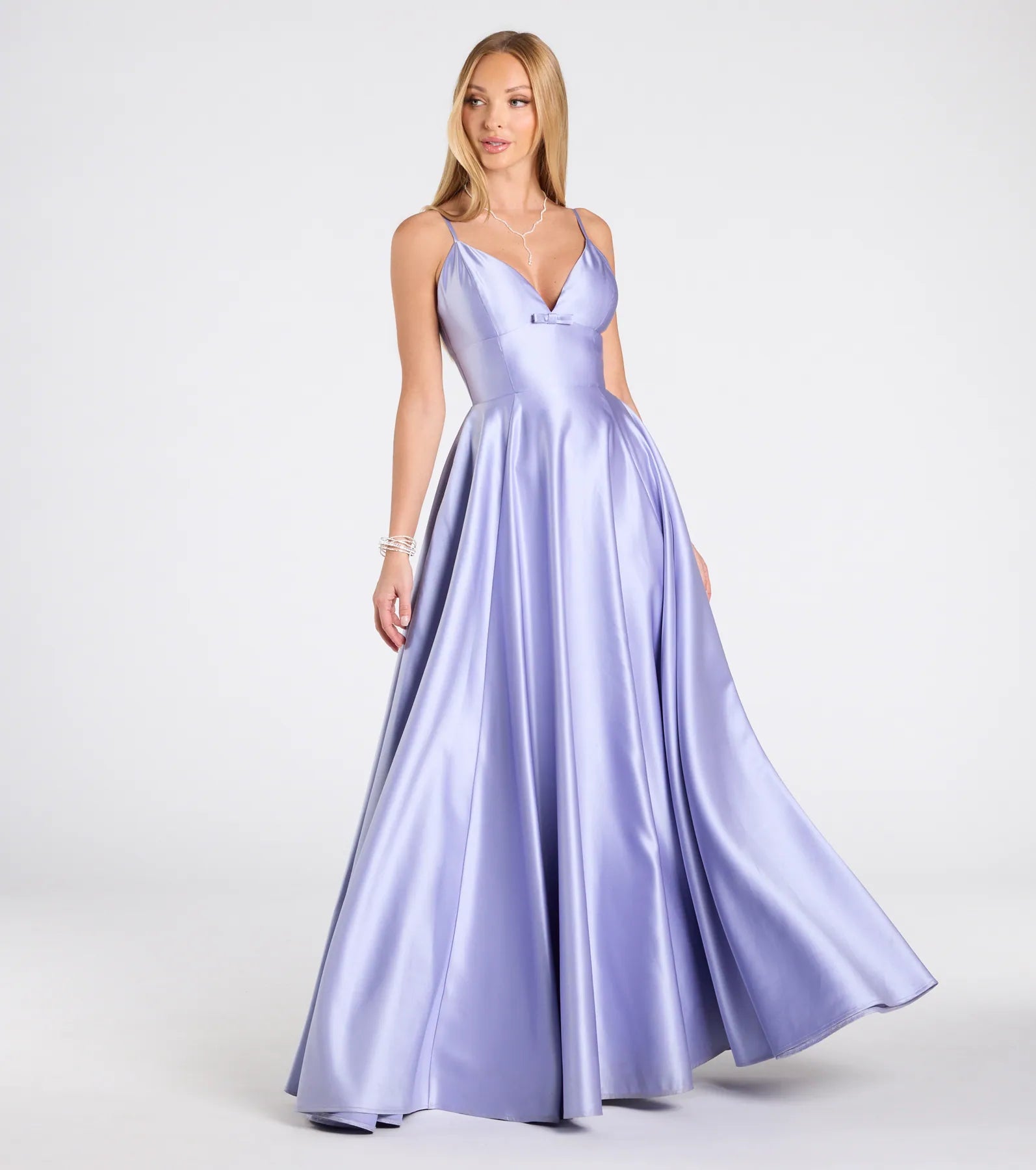 Daniela Satin A-Line Ball Gown