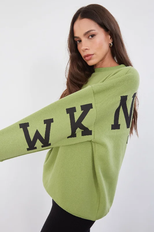 WKND GIRL VARSITY OVERSIZED SWEAT