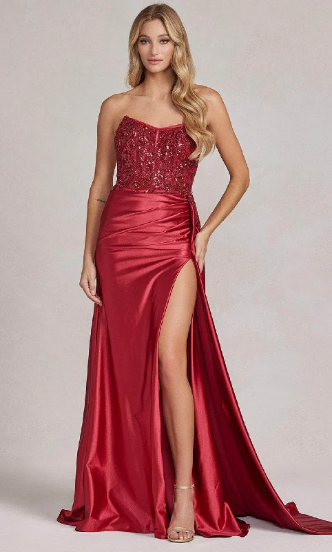 Nox Anabel E1174 - Beaded V-Neck Prom Gown