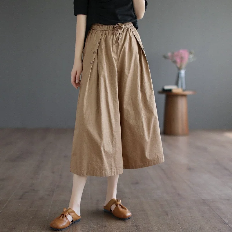 Summer Retro Casual Loose Wide Leg Pants