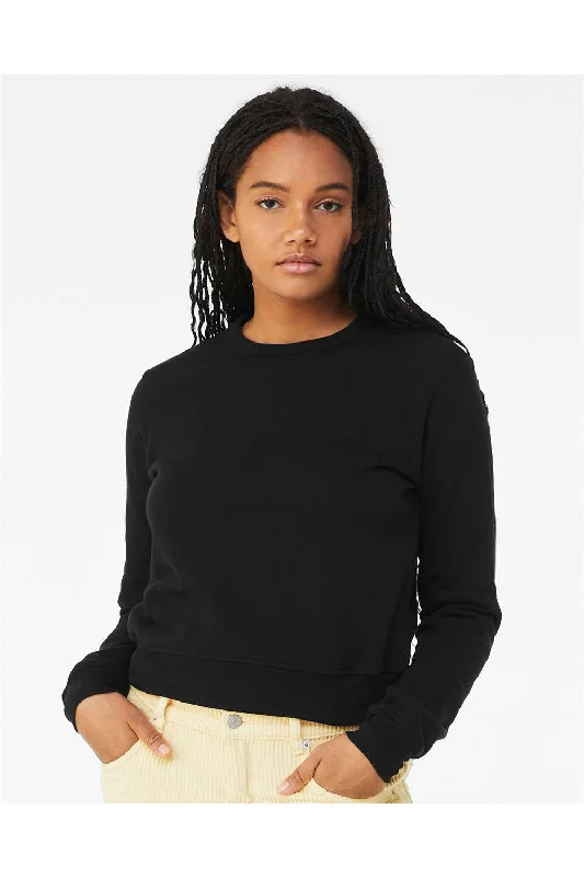 Bella + Canvas Womens Sponge Fleece Classic Crewneck Sweatshirt - Black