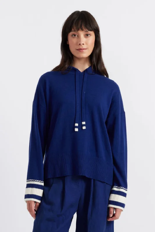 Blue Wool-Cashmere Ahoy! Hoodie