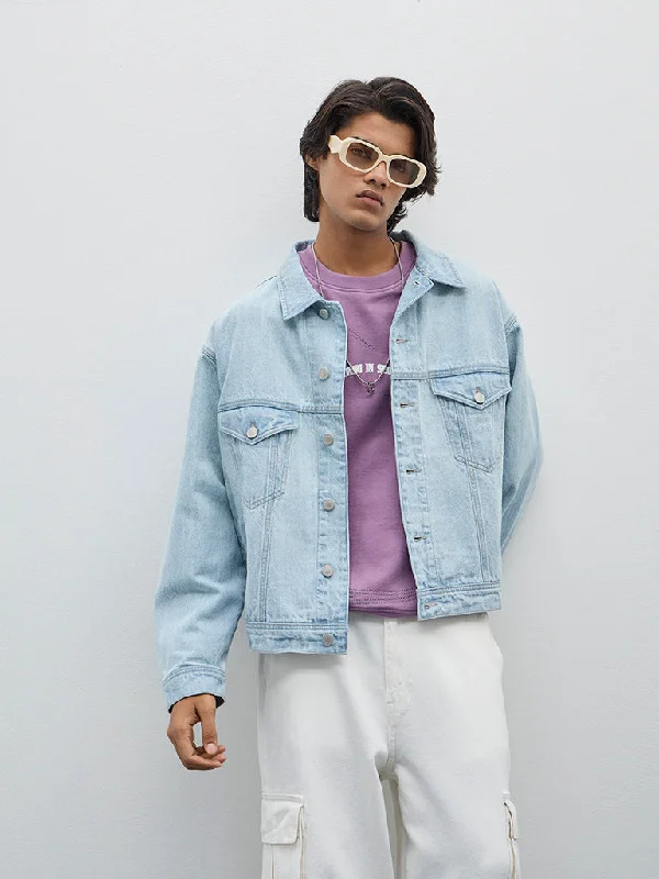 Nuon Light Blue Relaxed-Fit Denim Jacket