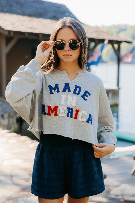 Made In America Sequin Terry Sweatshirt - Final Sale 30% off in cart