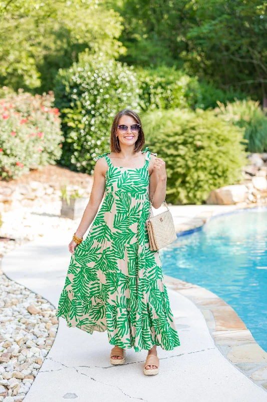 THML Green Jungle Midi Dress