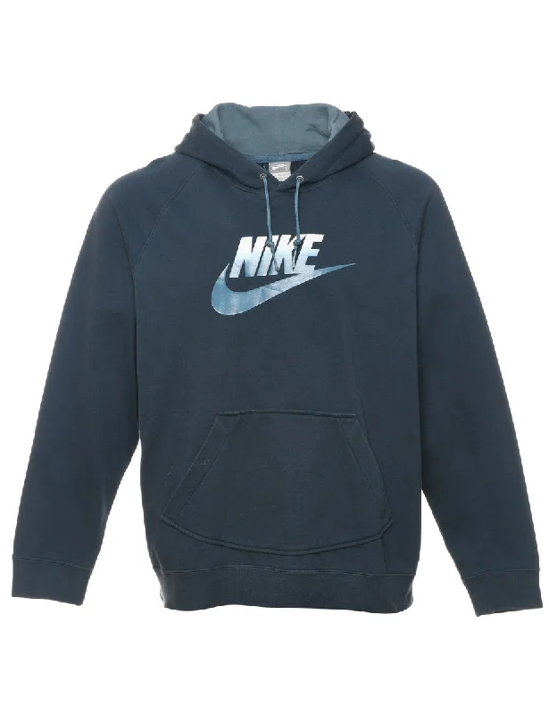 Navy Nike Hooded Sweatshirt  - L