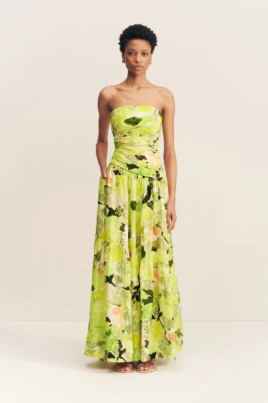 ROSCOE STRAPLESS TIERED MAXI DRESS