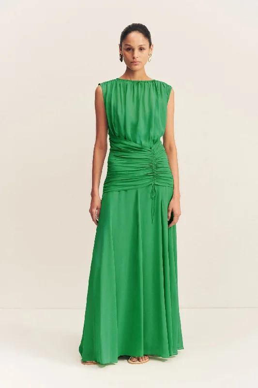 BLAIR HIGH NECK MAXI DRESS - APPLE GREEN