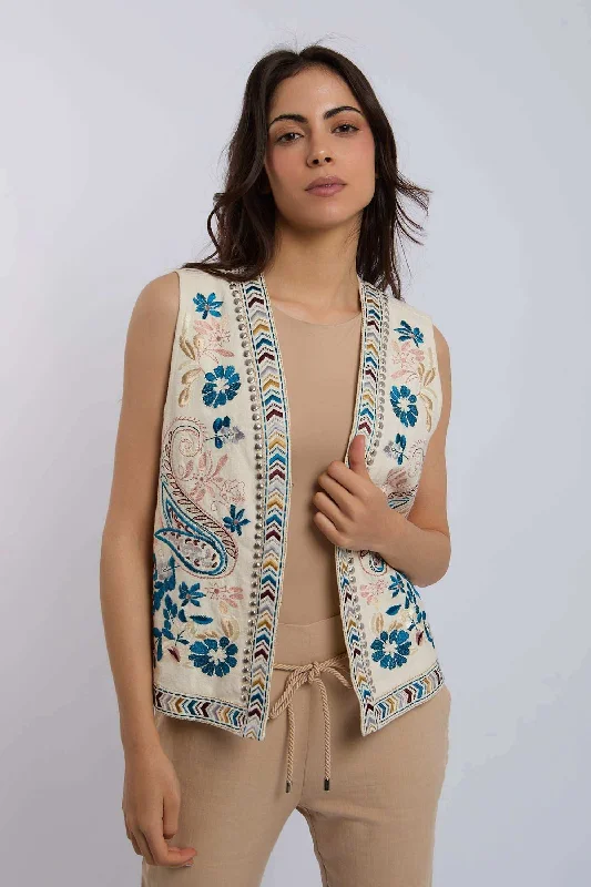 Women Regular Fit Vest - Beige