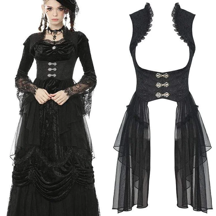 Women's Goth Buckles Jacquard Dovetail Vests