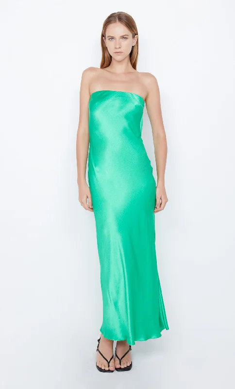 MOON DANCE STRAPLESS DRESS - EMERALD