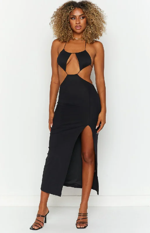 Adelita Black Midi Dress