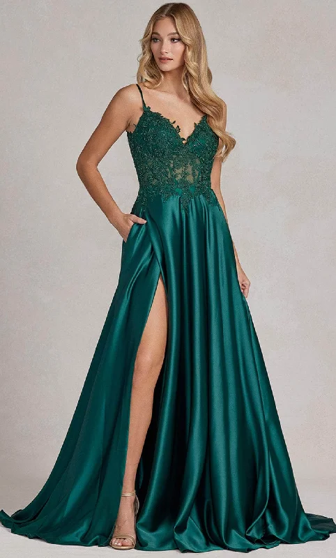 Nox Anabel K1121 - Embroidered Sleeveless A-line Evening Gown