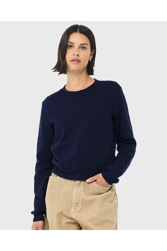 Bella + Canvas Womens Sponge Fleece Classic Crewneck Sweatshirt - Navy Blue