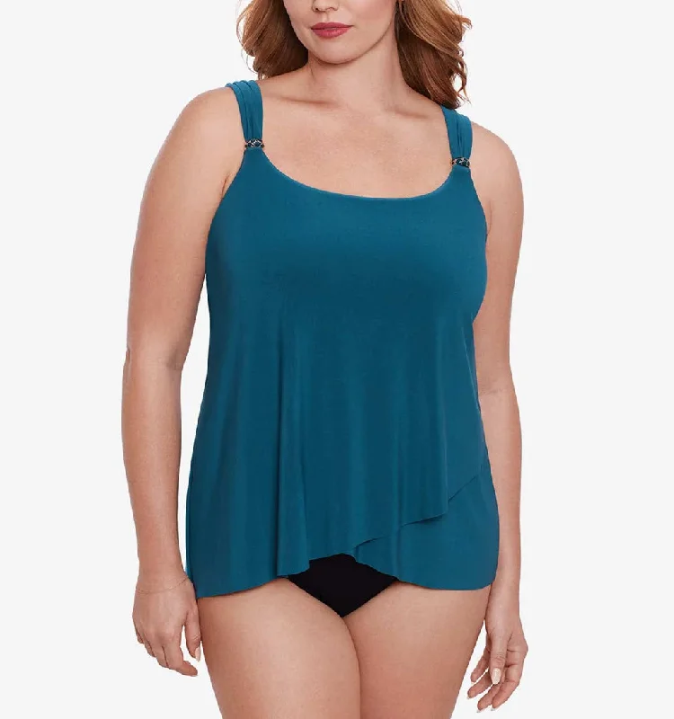 Miraclesuit Swimwear Razzle Dazzle Nova Green Tankini Top 6518826W