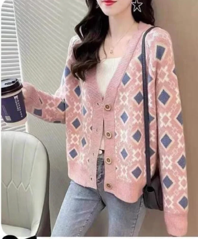 Korean Knitted Cardigan Diamond