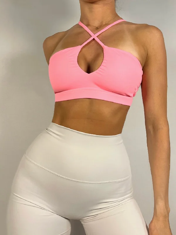 Vibrant Pink Cross Over Bra