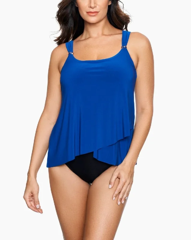 Miraclesuit Swimwear Razzle Dazzle Azul Blue Tankini Top 6516626