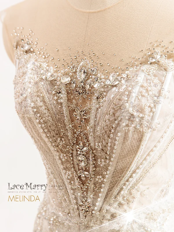 MELINDA / Luxurious Basque Waist Embellished Wedding Dress