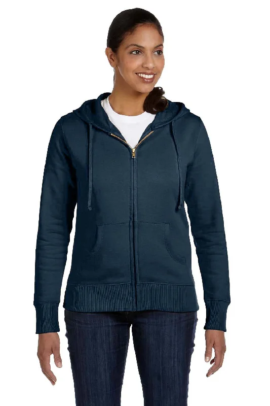 Econscious Womens Full Zip Hooded Sweatshirt Hoodie w/ Pockets - Pacific Blue - Closeout