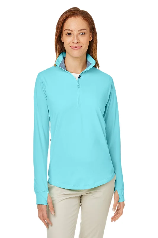 Nautica Womens Saltwater UPF 40+ 1/4 Zip Sweatshirt - Sea Mist Blue