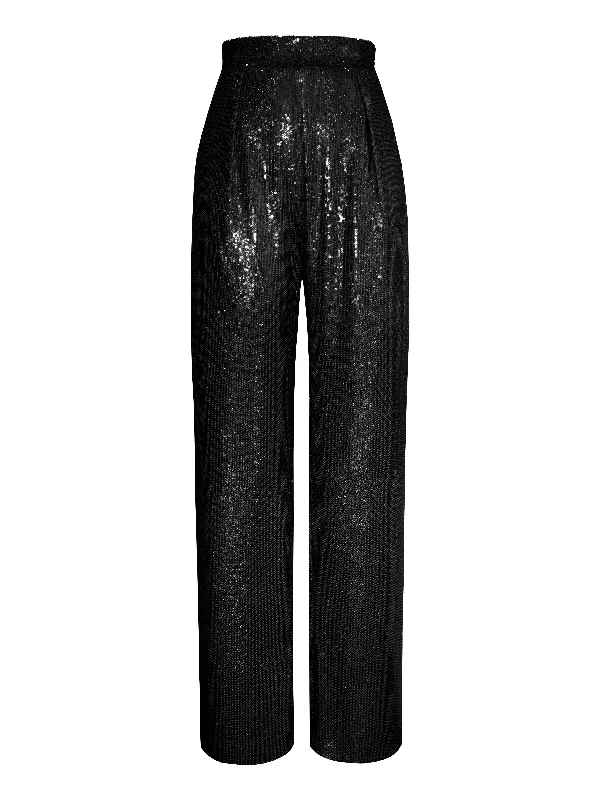 Sequined Wide-Leg Trousers